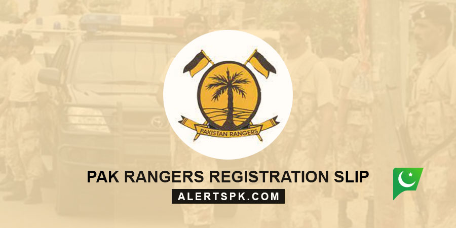 Pak Rangers Jobs Online Registration Slip
